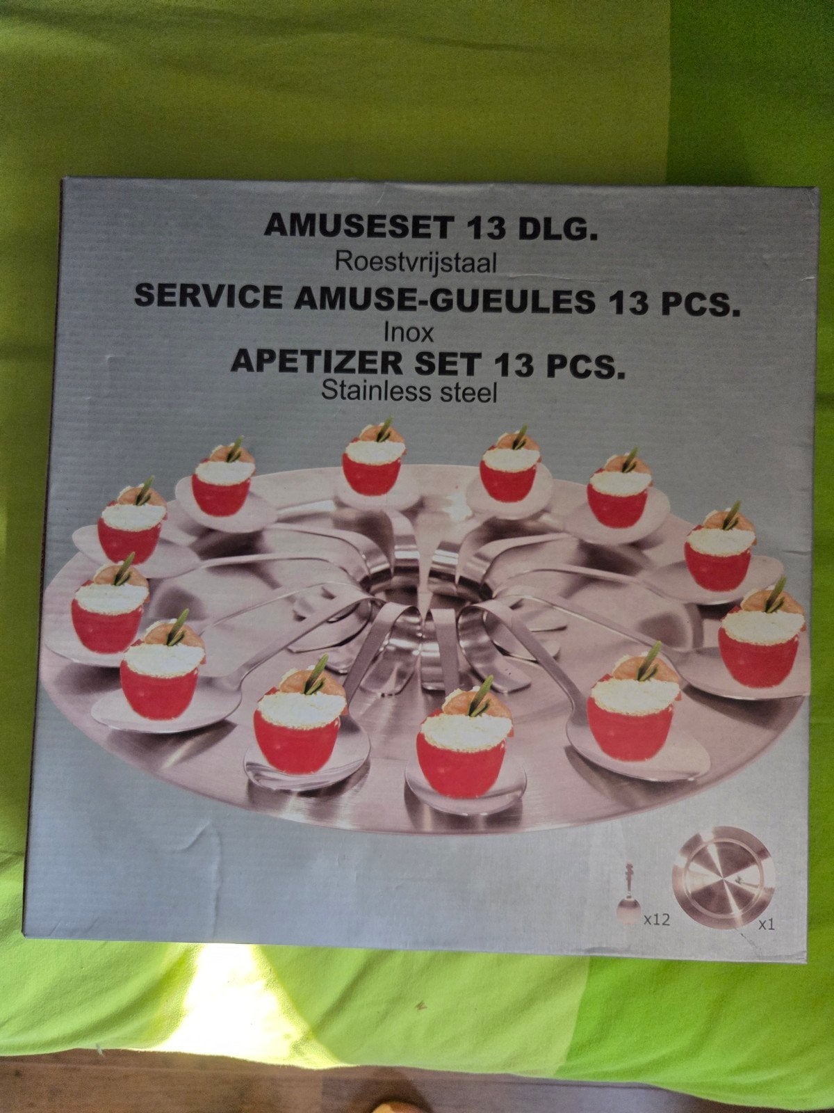 Amuseset 13-delig Roestvrijstaal - Aperitief Set, Huis en Inrichting, Keuken | Bestek, Los bestek, Nieuw, Ophalen of Verzenden