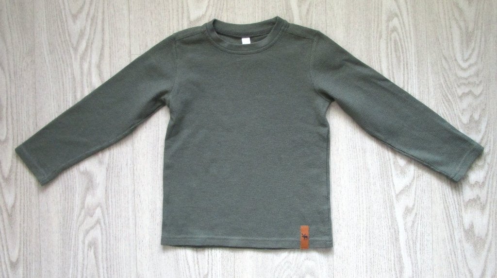 Khaki Groen Wafelshirt Lange Mouw – Maat 110/116, Zeeman, Ophalen of Verzenden, Zo goed als nieuw, Shirt of Longsleeve