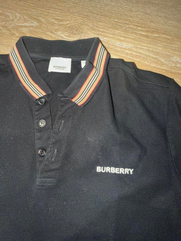 Burberry Polo Shirt Zwart Maat M - Origineel, Ophalen of Verzenden, Gedragen, Maat 48/50 (M), Zwart