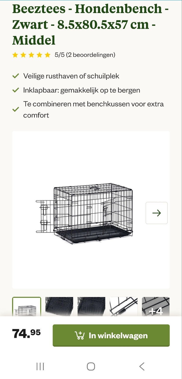Beeztees hondenbench, Ophalen, Zo goed als nieuw