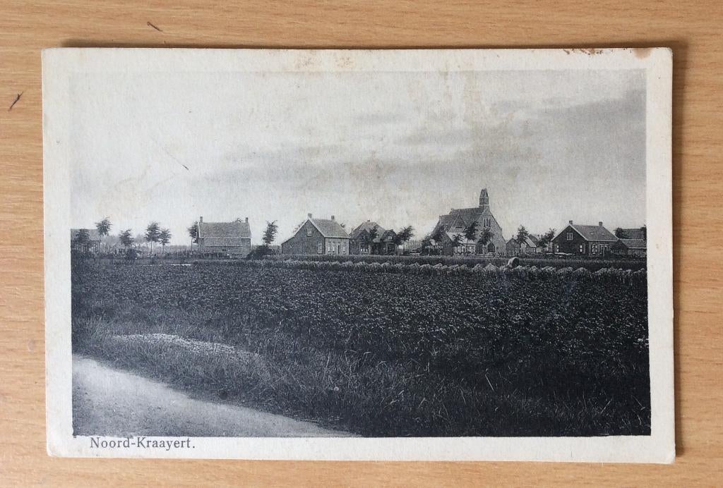 Noord-Kraayert, dorpsgezicht (Lewedorp), Verzamelen, Ansichtkaarten | Nederland, Ophalen of Verzenden, 1920 tot 1940, Ongelopen