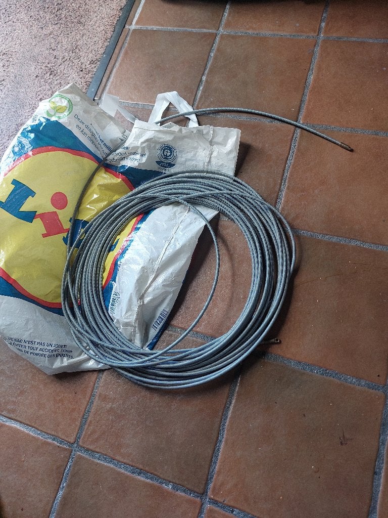 1 staal kabel om riool te ontstoppen, Ophalen of Verzenden, Gebruikt, Grijs, Metaal