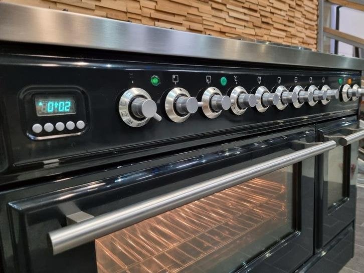Luxe Boretti Majestic Fornuis 120cm zwart Frytop 7 pits, Niet ingevuld, 60 cm of meer, Niet ingevuld, Ophalen of Verzenden