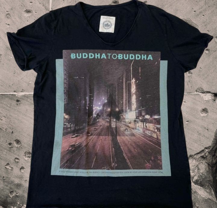 Buddha to Buddha T-shirt met print - Maat L, Maat 52/54 (L), Zwart, Ophalen of Verzenden, Zo goed als nieuw