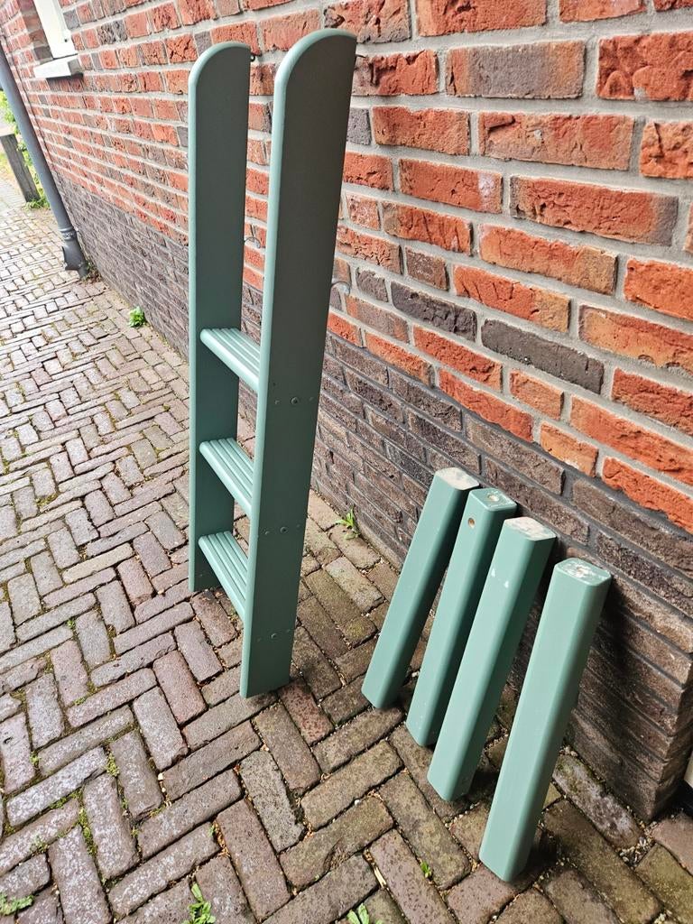 Flexa halfhoogslaper onderdelen: trap en poten, Ophalen, Gebruikt, 140 tot 160 cm, Hoogslaper of Stapelbed