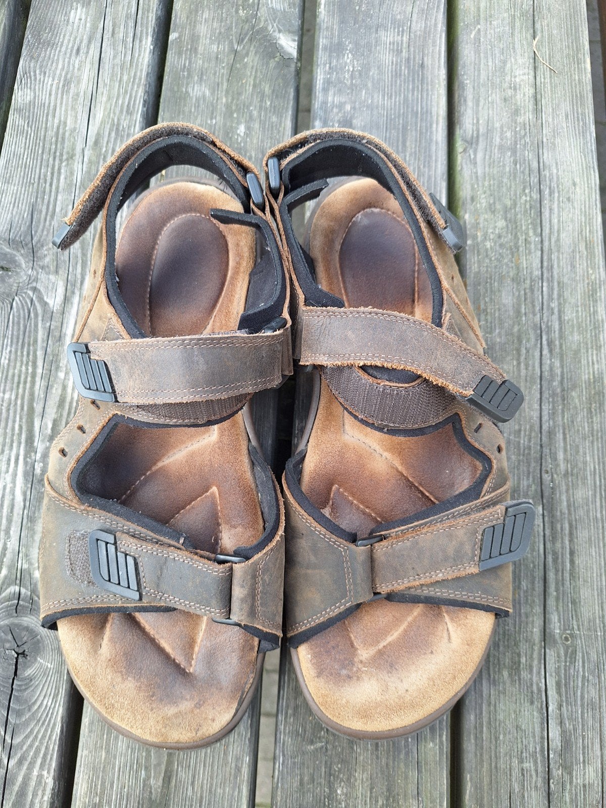 Bruine sandalen maat 44, Ophalen of Verzenden, Gedragen, Bruin, Sandalen
