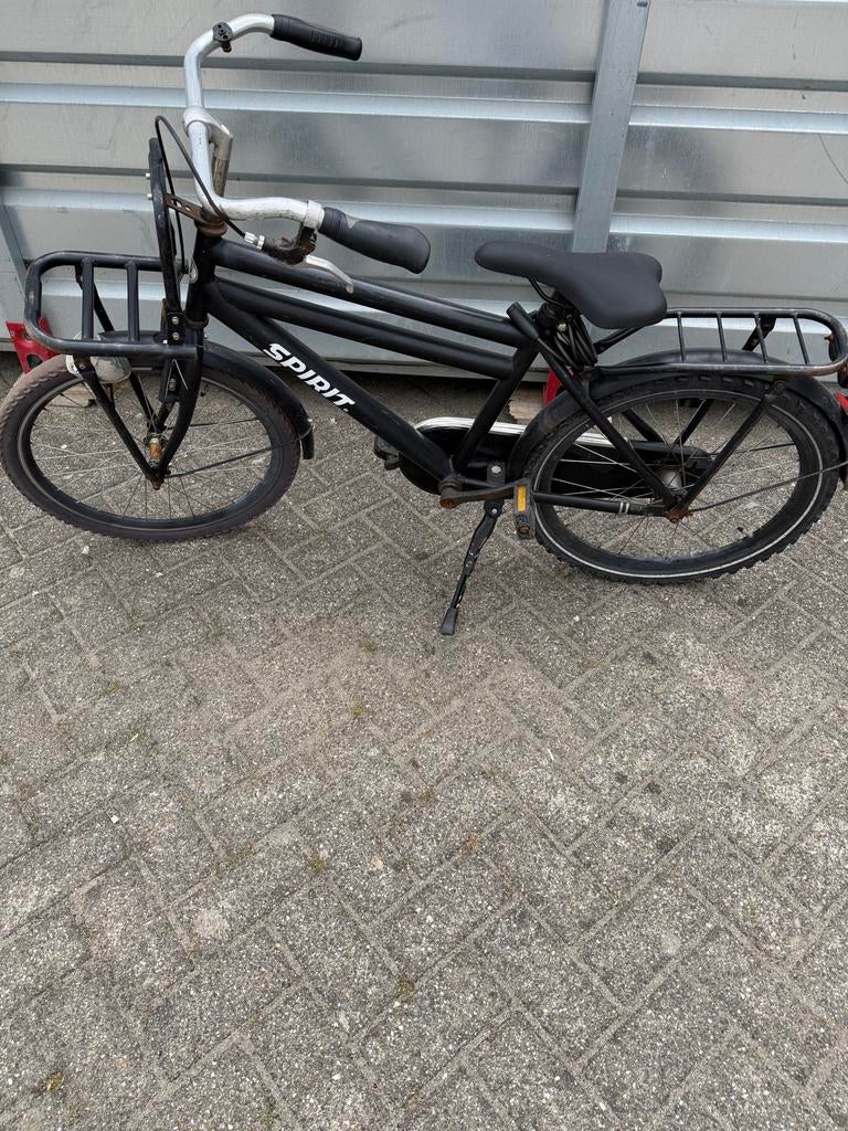 Kinder fiets Spirit transportfiets zwart - Gebruikt, Gebruikt, Velgrem, 53 tot 57 cm, Ophalen