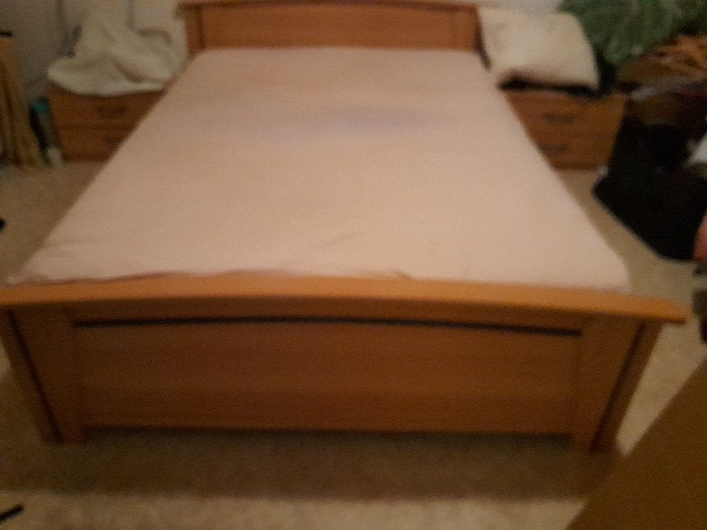 bed 140x200 beuken, Ophalen, Gebruikt, Bruin, Tweepersoons