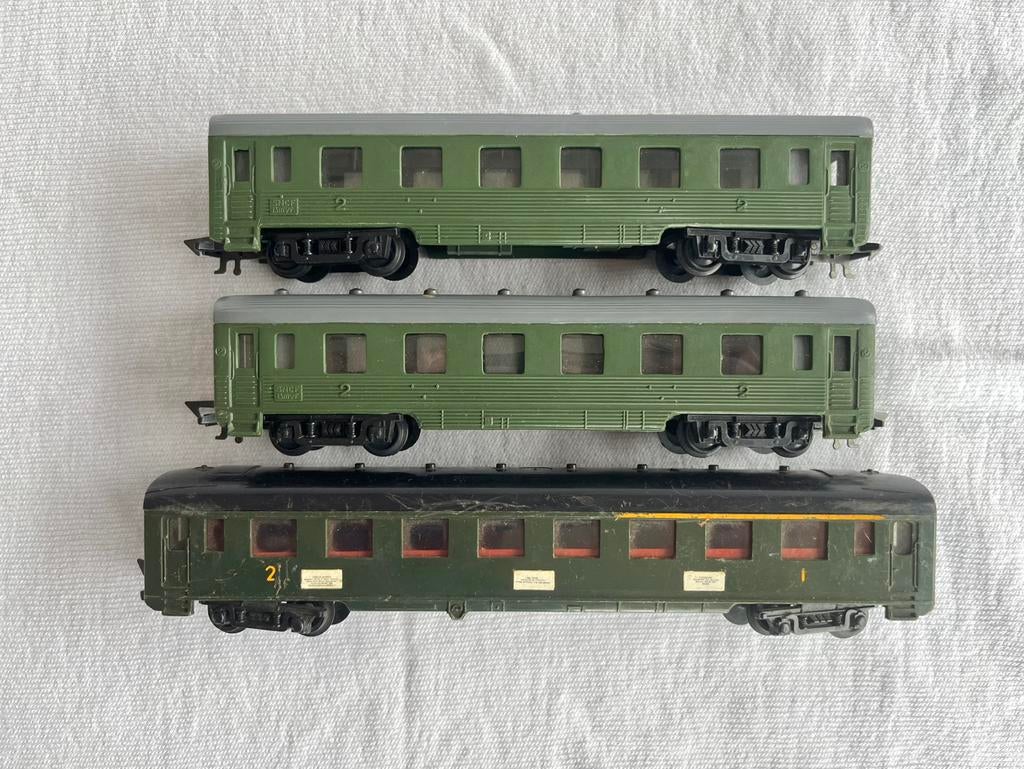 3x Jouef SNCF rijtuigen H0, Gebruikt, Gelijkstroom, Jouef, Wagon