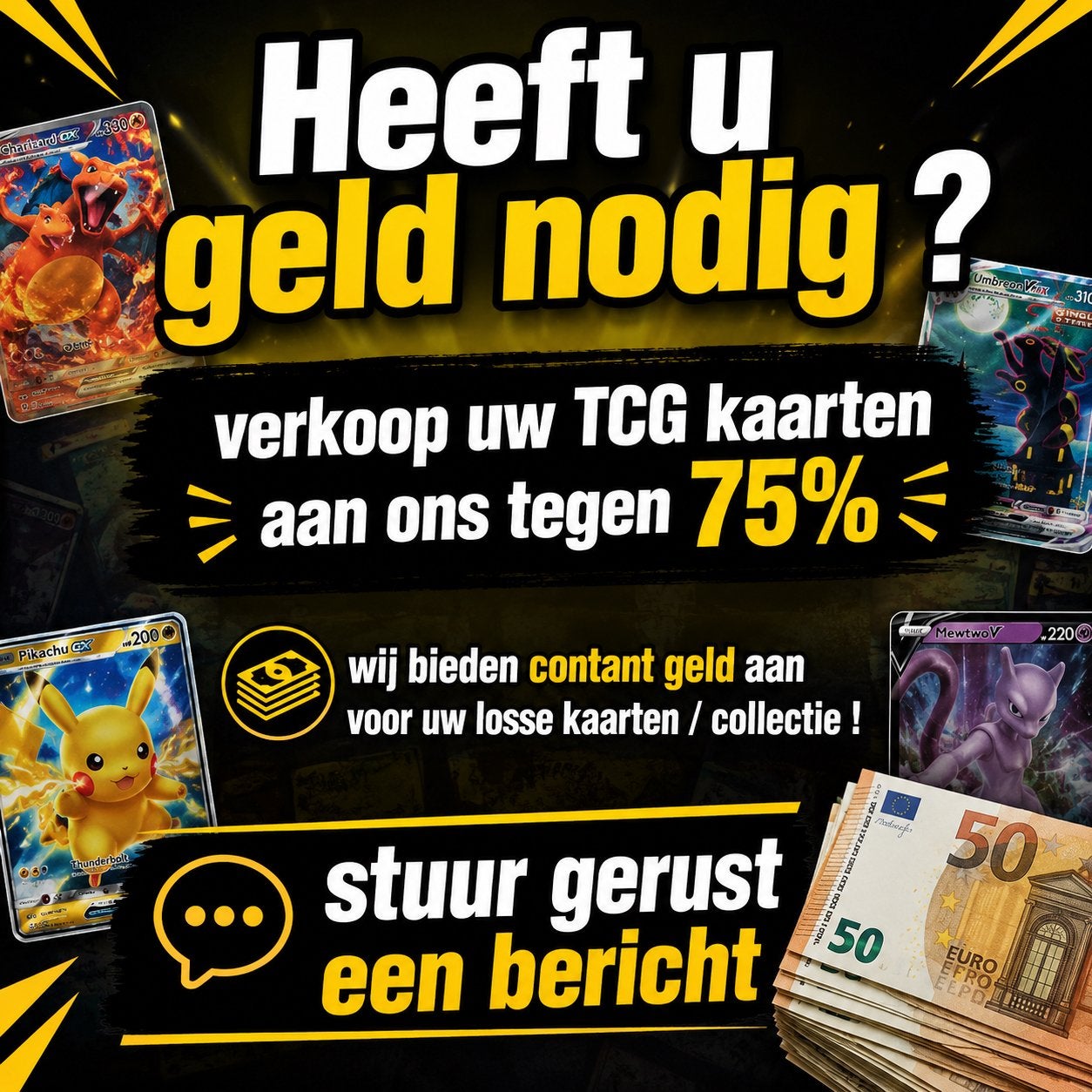 Contant geld voor uw TCG kaarten - Verkoop nu!, Ophalen of Verzenden, Meerdere kaarten
