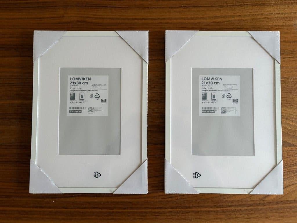 2 witte Lomviken fotolijsten (nieuw) 21x30cm, Overige materialen, 21 cm, Nieuw, Ophalen of Verzenden