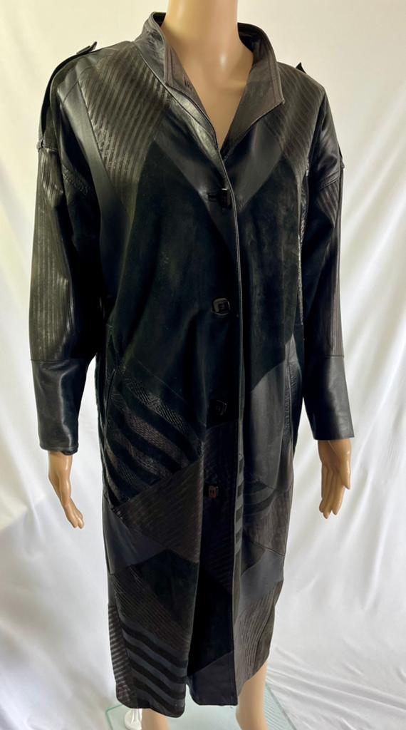 Exclusieve Zaspel Design leren/suède couture mantel – maat M, Kleding | Dames, Jassen | Winter, Ophalen of Verzenden, Zo goed als nieuw