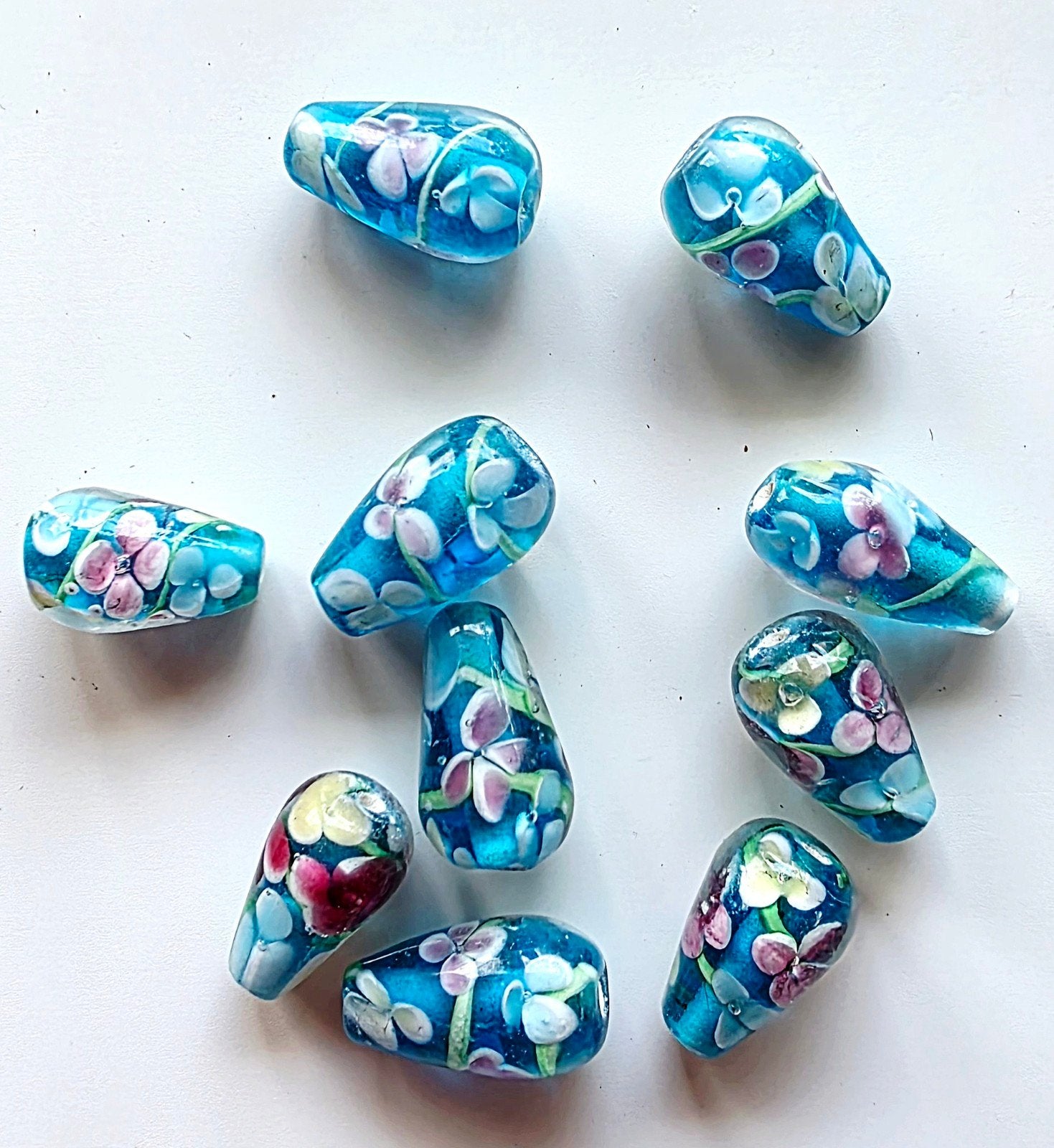 Lampwork bloemkralen, Ophalen of Verzenden, Nieuw, Kraal