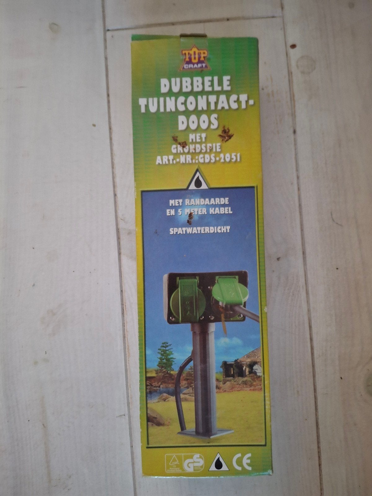 Dubbele Tuincontactdoos met Grondspies - Spatwaterdicht, Ophalen of Verzenden, Nieuw