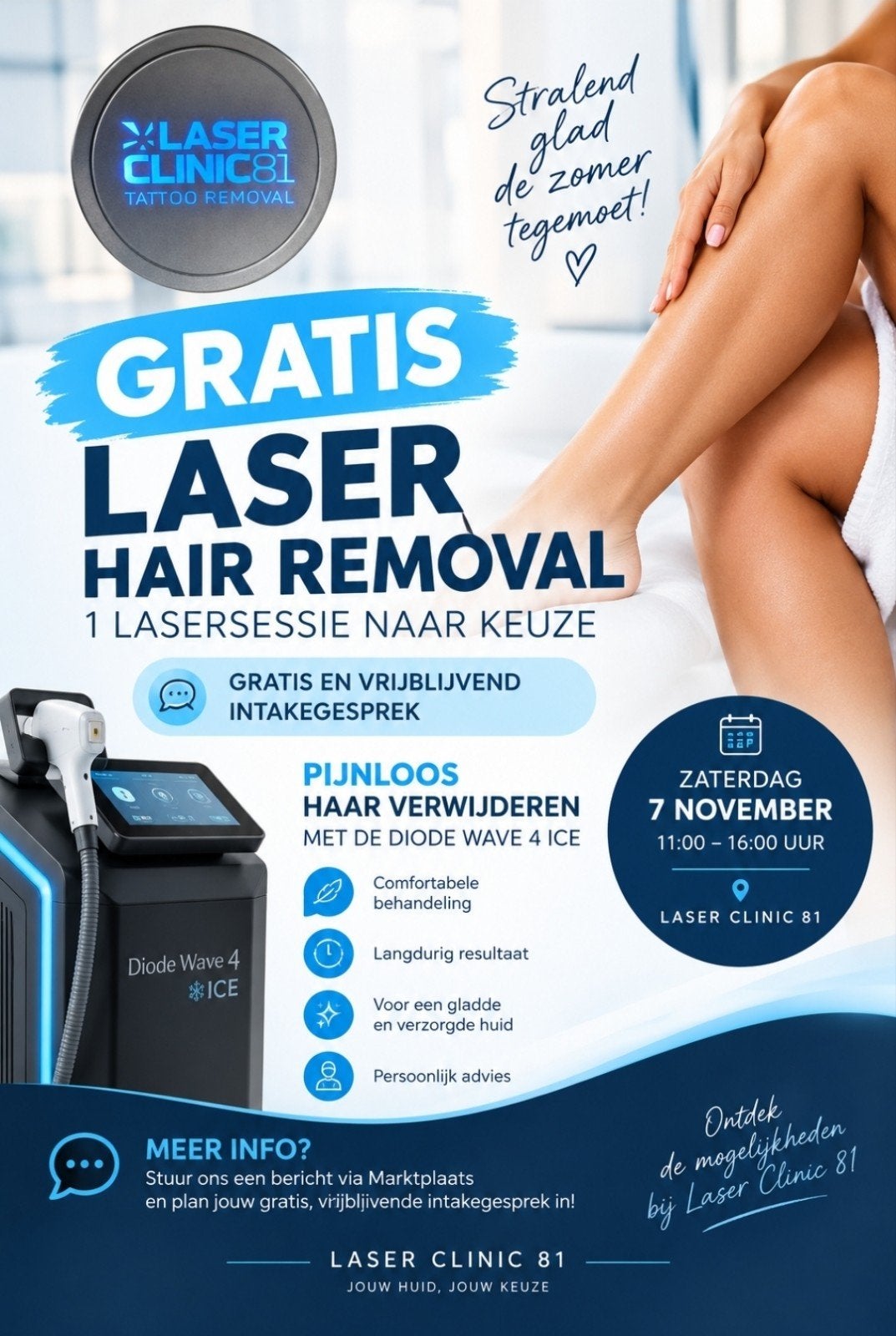 Gratis Hair Removal  7 november!!, Ophalen, Nieuw, Overige typen