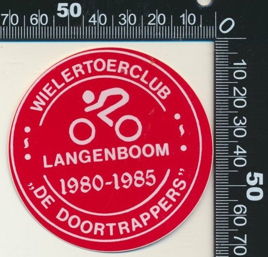 Sticker: Wielertoerclub De Doortrappers - Langenboom, Ophalen of Verzenden, Zo goed als nieuw, Sport
