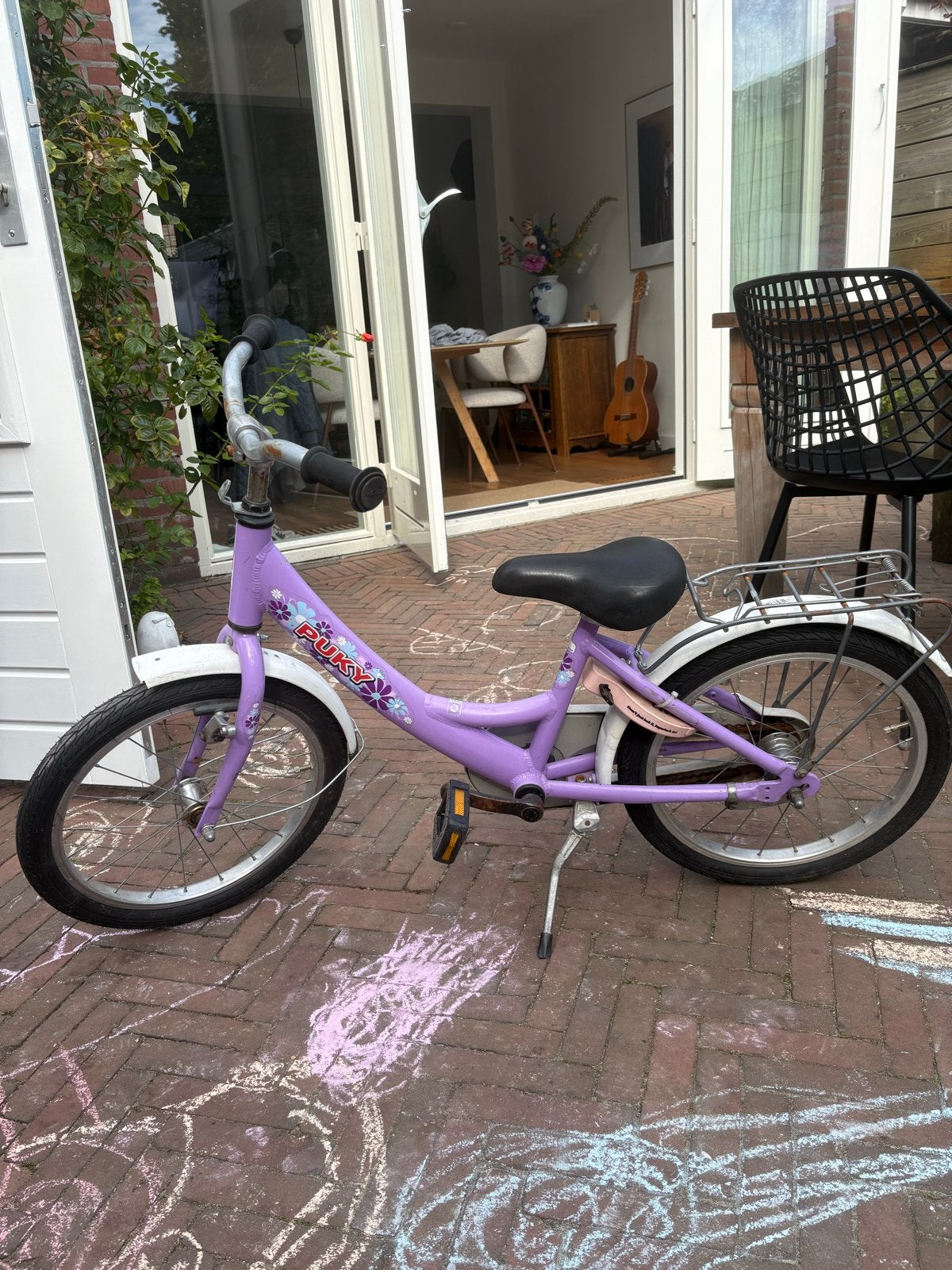 Puky kinderfiets paars - 16 inch, Ophalen, Gebruikt, Terugtraprem, 16 tot 20 inch