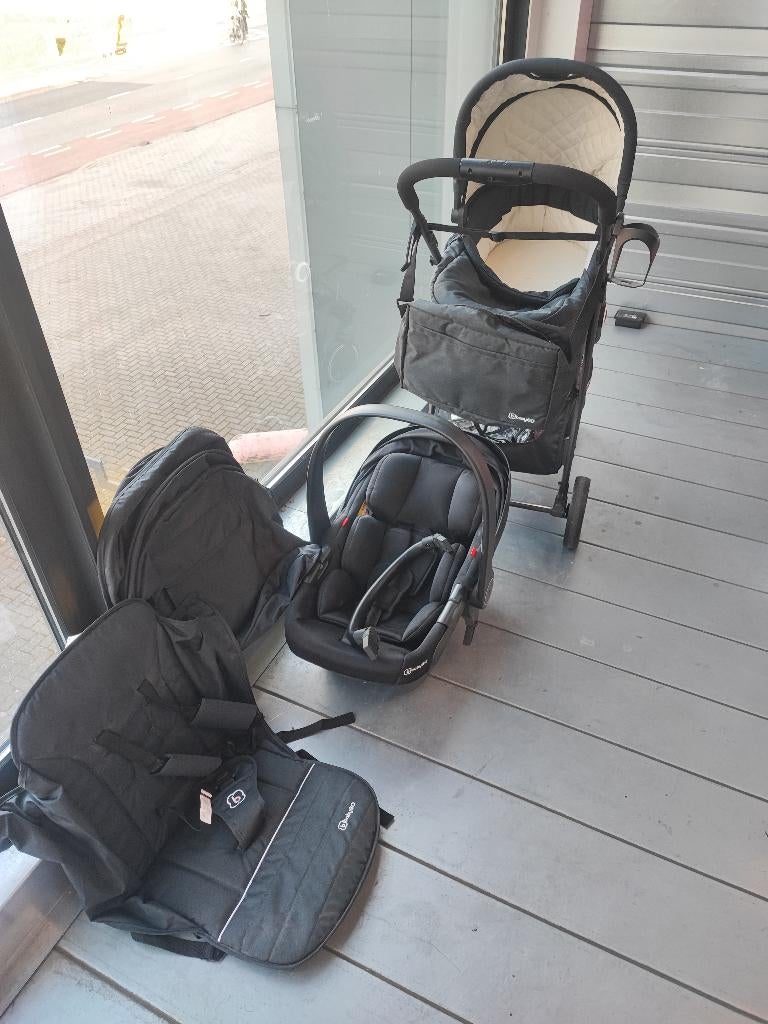 BabyGO 3-in-1 kinderwagen set met autostoel, Met autostoeltje, Zo goed als nieuw, Combiwagen, Ophalen