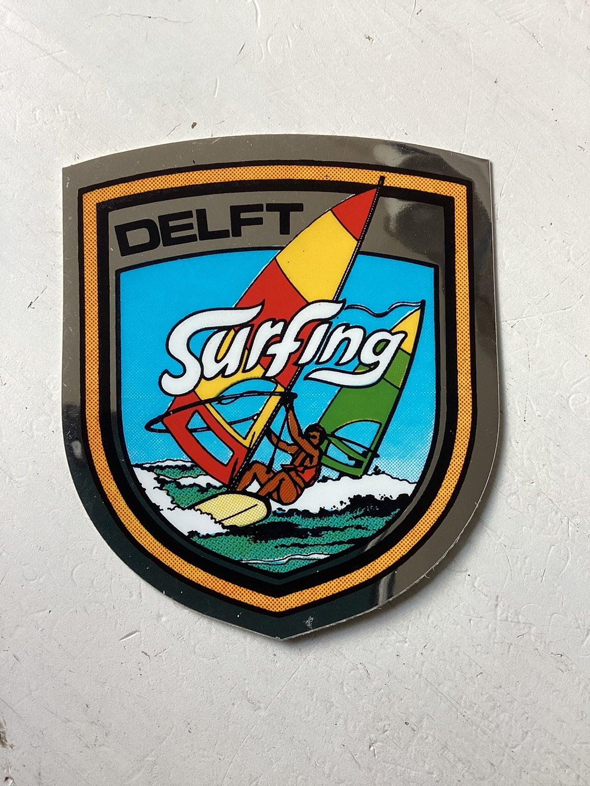 Foliesticker Delft Surfing, Verzamelen, Verzenden, Zo goed als nieuw, Sport