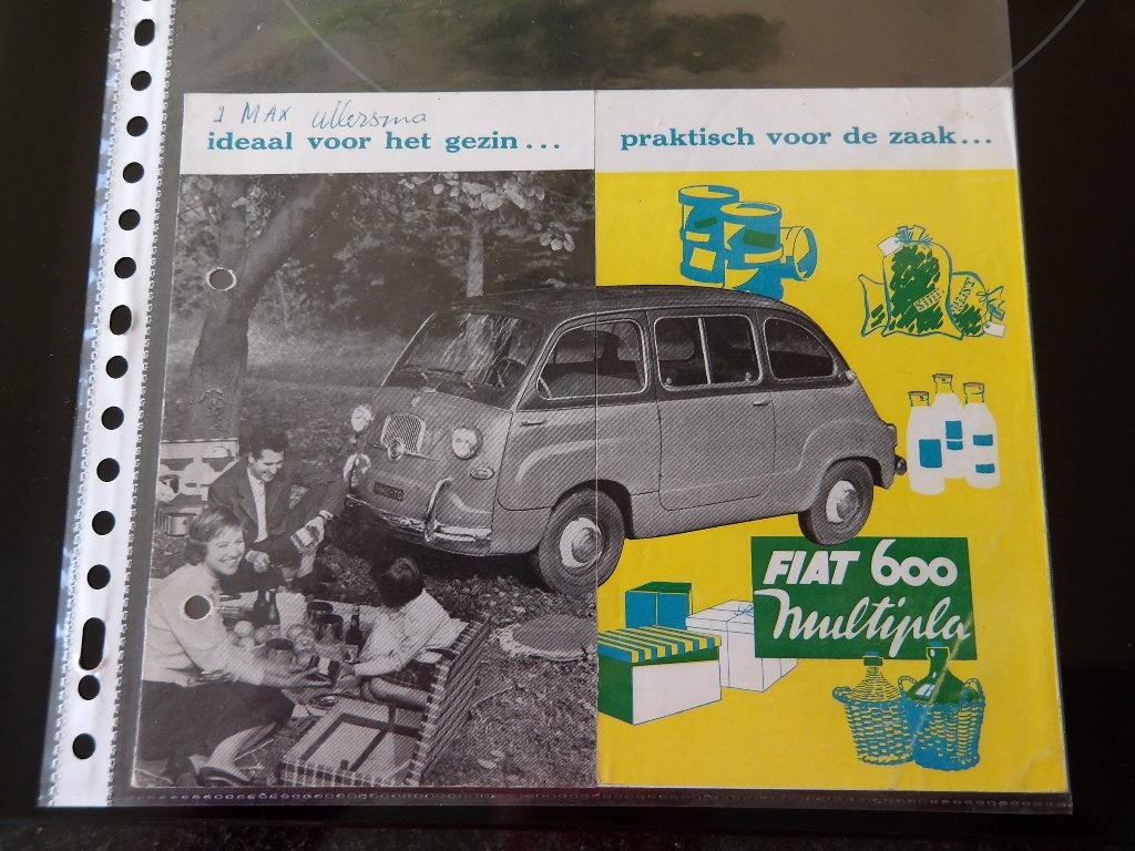 Originele Fiat 600 Multipla brochure - ideaal voor gezin, Gelezen, Alfa Romeo, Ophalen of Verzenden, MAX ullersma