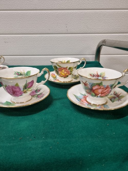 -	Kop en schotels paragon drie stellen, Ophalen of Verzenden, 'T Olde Gre-j, Info@toldegrej.nl, Endepoelstraat 20f Didam