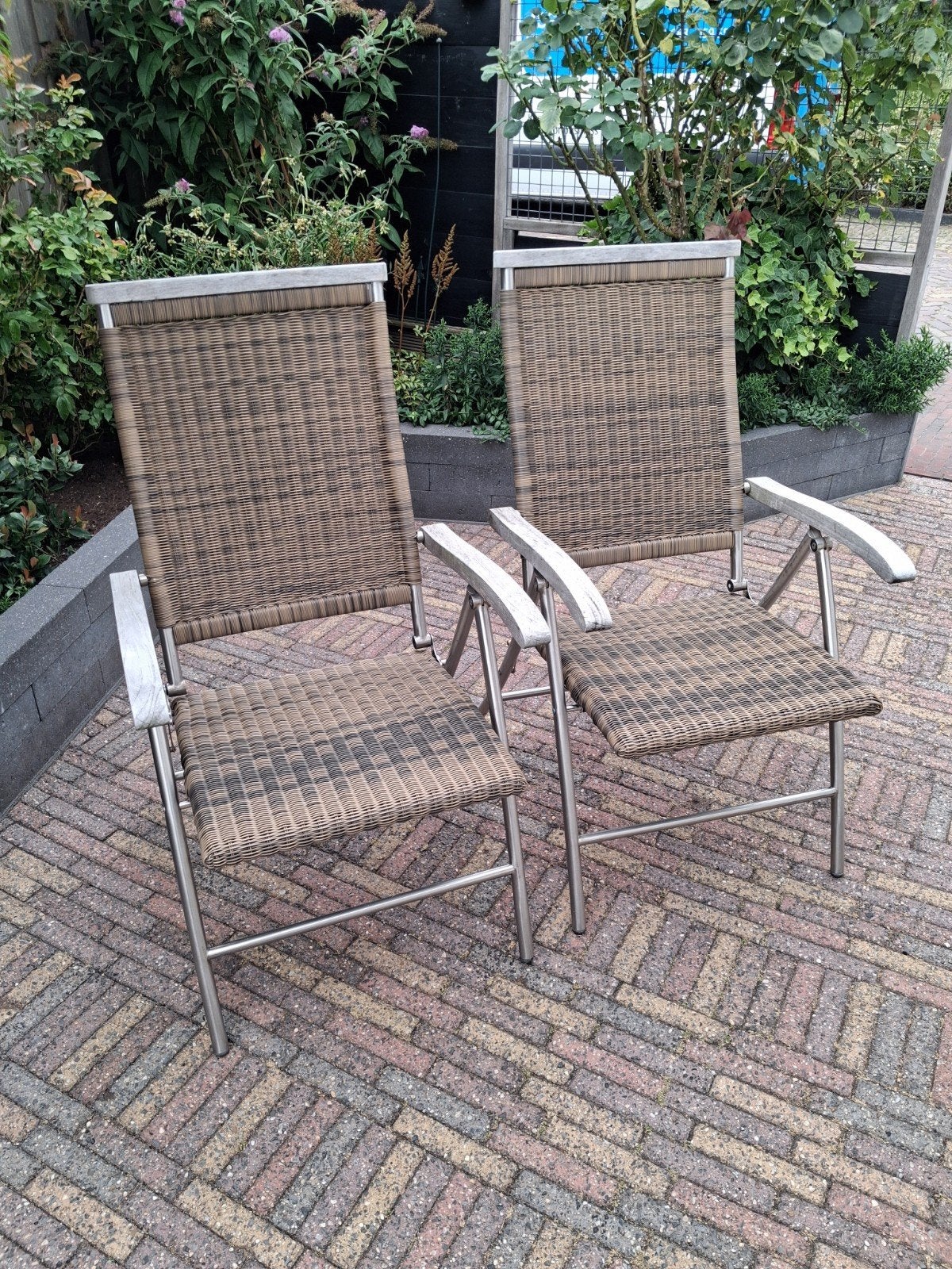 2 inklapbare tuinstoel uit een duur sigment, Ophalen, Zo goed als nieuw, Metaal