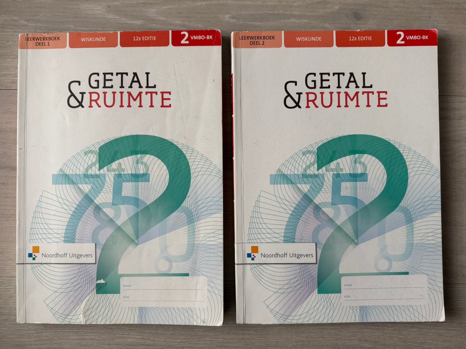 leerwerkboek deel 1/2 getal & ruimte wiskunde 2 vmbo-bk, Ophalen of Verzenden, Zo goed als nieuw