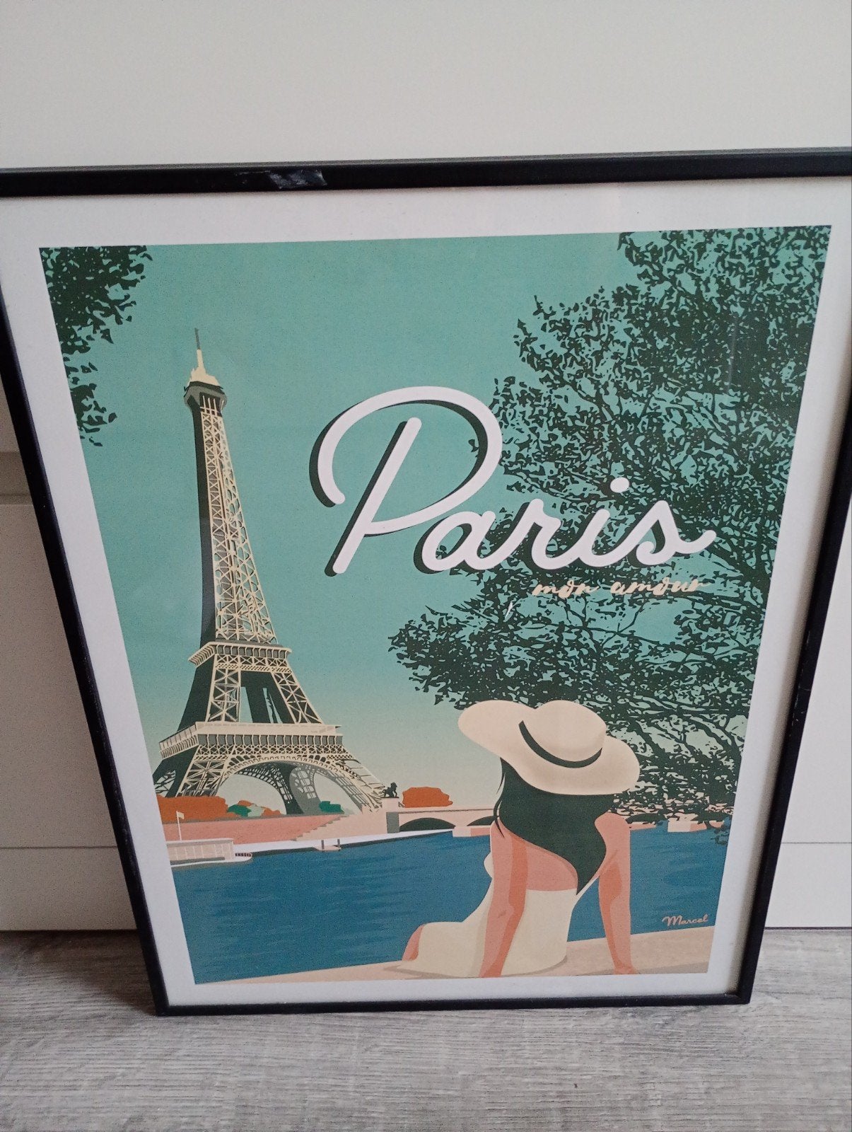 Schilderij Parijs Eiffeltoren - Stadsgezicht, Ophalen, Papier/karton, Ingelijst, Print