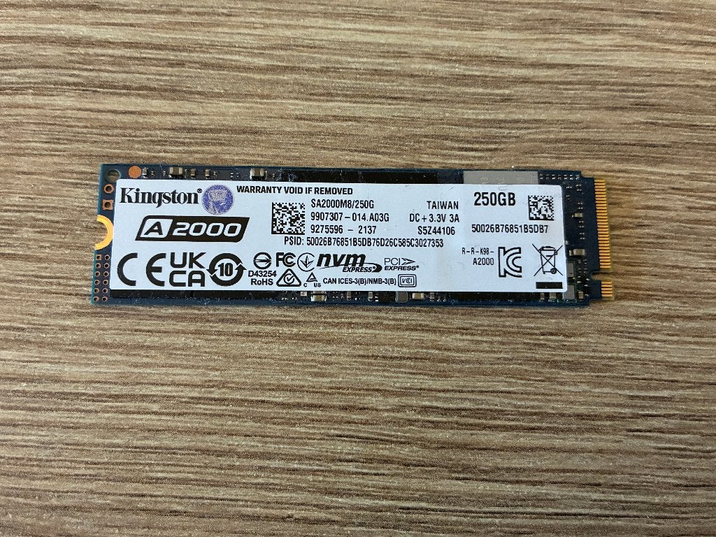 Kingston PCIe 3.0 M.2 250GB Harde Schijf, Intern, Kingston, Ophalen of Verzenden, Zo goed als nieuw
