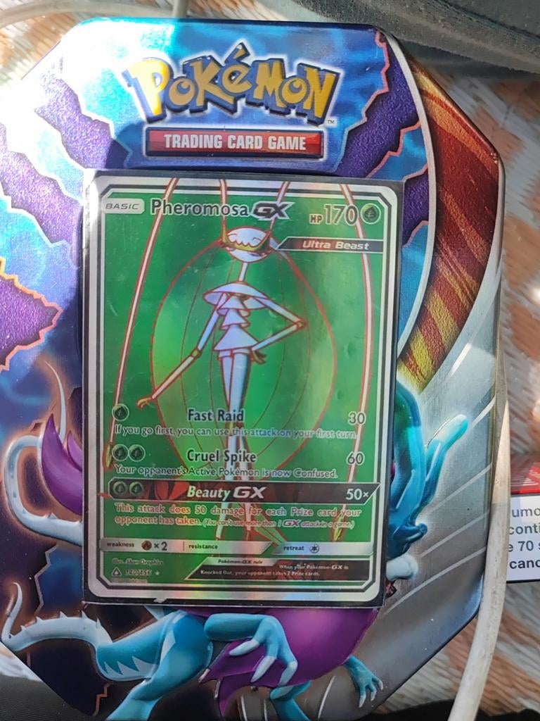 Pheromosa GX Pokémon Kaart - Ultra Beast, Ophalen of Verzenden, Zo goed als nieuw, Losse kaart, Foil