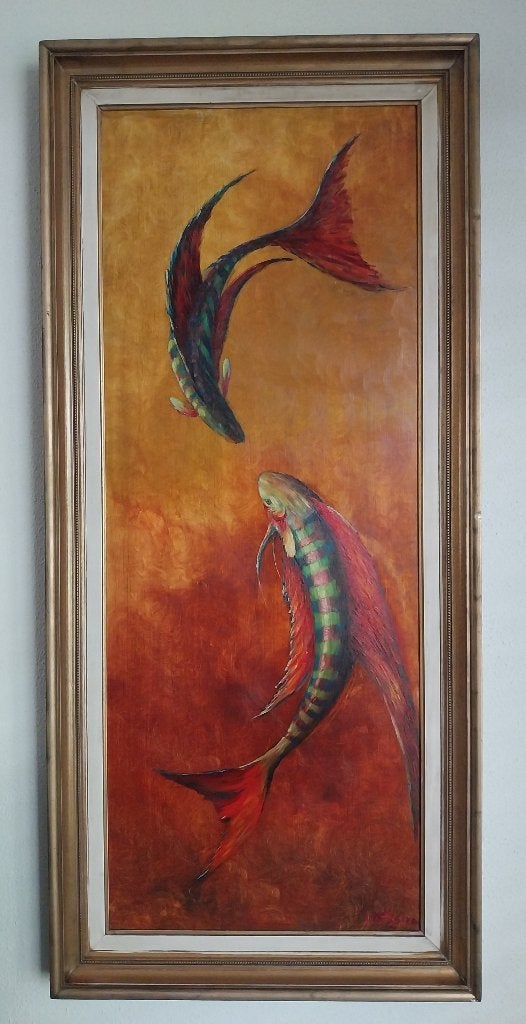 J. Dijkstra (XXe) - Koi Karpers - 1970, Ophalen