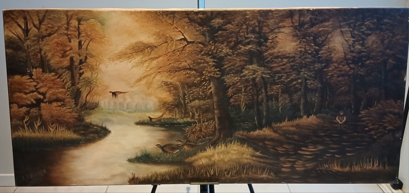Groot landschap schilderij, Ophalen of Verzenden