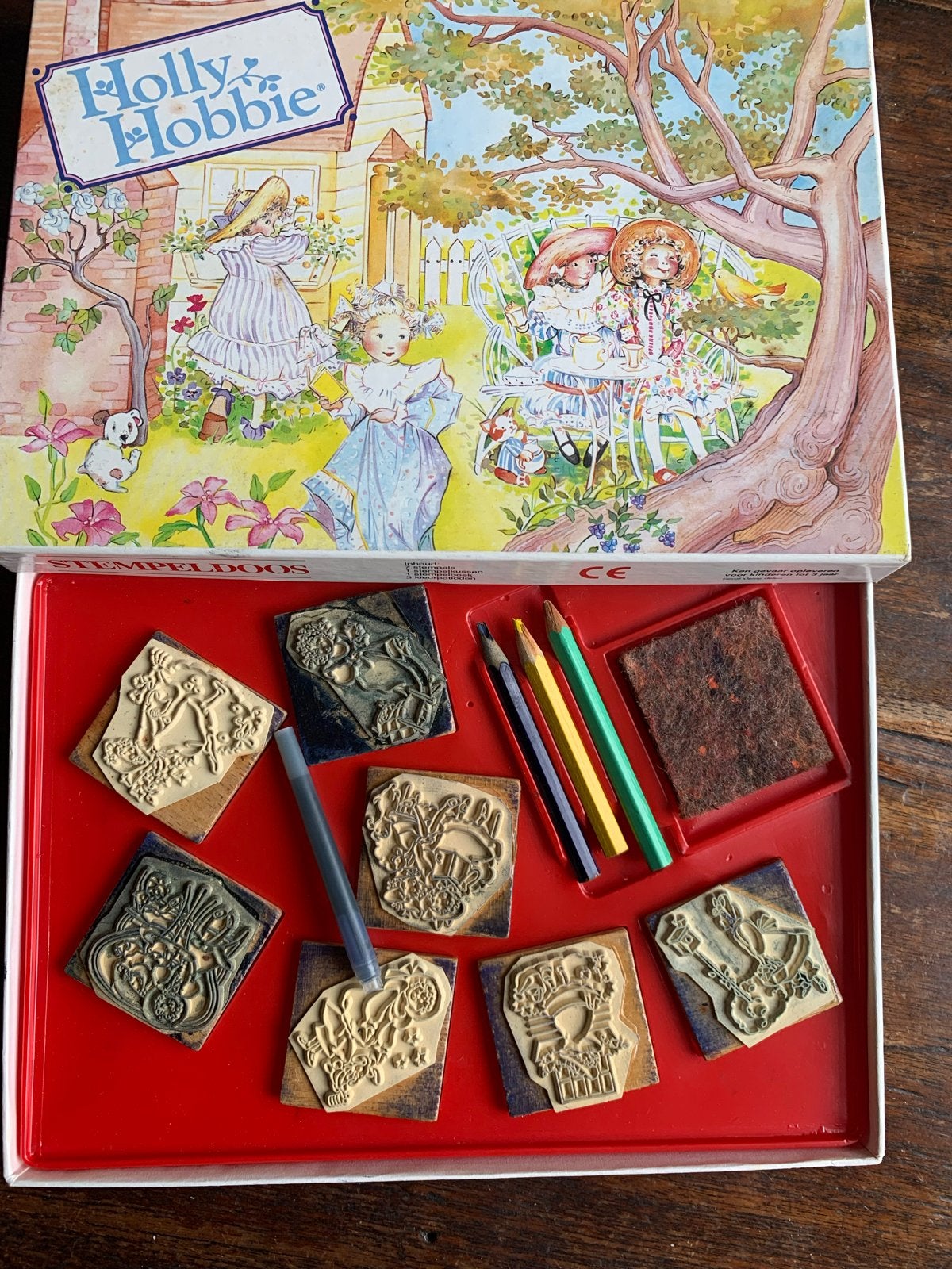 Holly Hobbie Stempeldoos - Vintage Stempelset, Ophalen of Verzenden, Gebruikt, Houten stempel