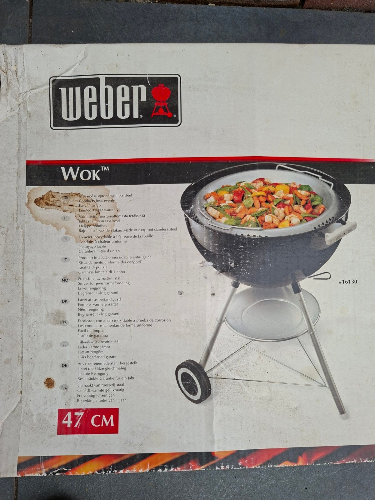 Nieuwe Weber Wokpan 47 cm - Nooit gebruikt, Ophalen of Verzenden, Nieuw, Weber