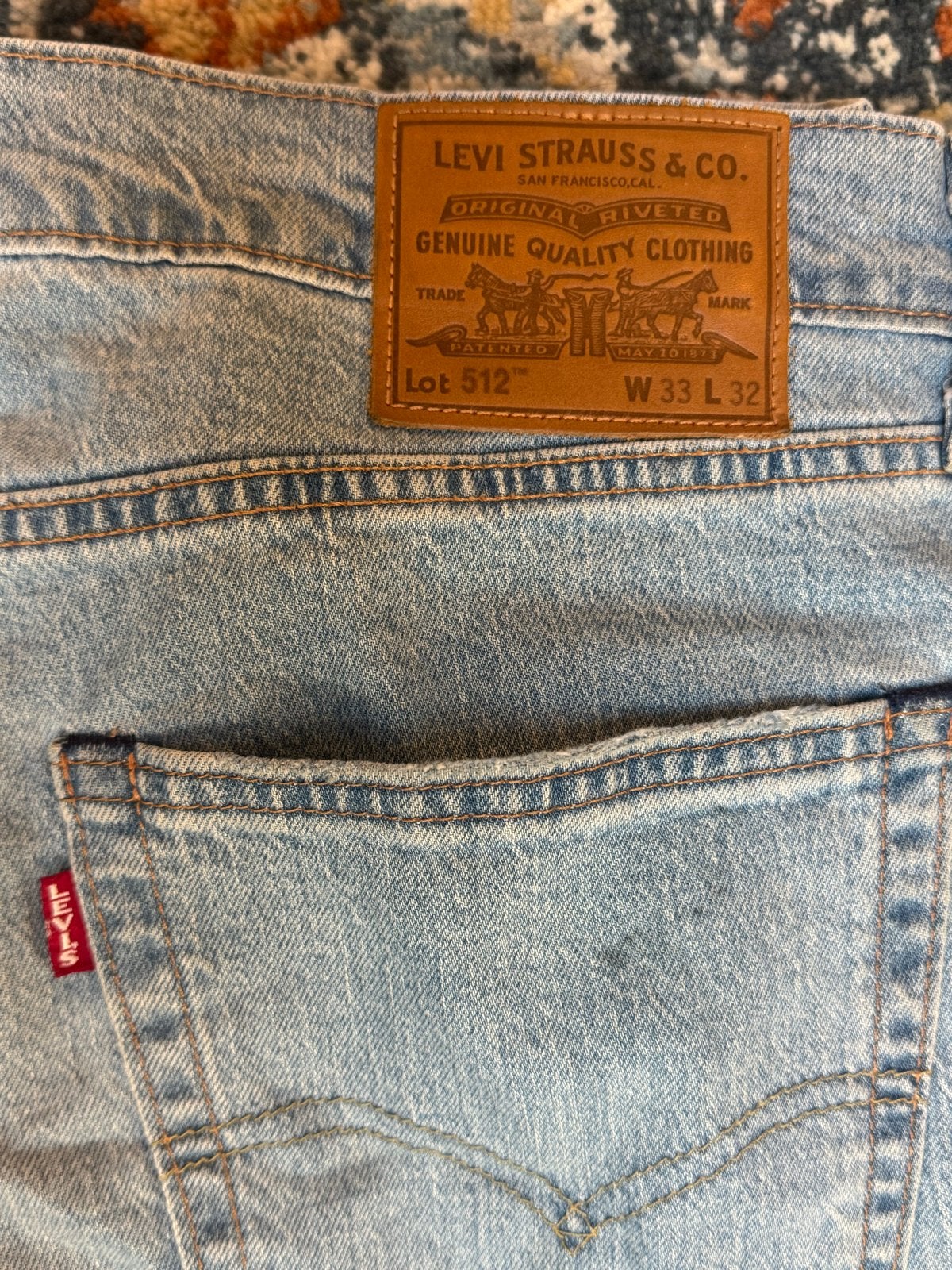 Levi's 512 Slim Taper Jeans W33 L32 - Lichtblauw, Ophalen of Verzenden, Gedragen, Blauw, W33 - W34 (confectie 48/50)