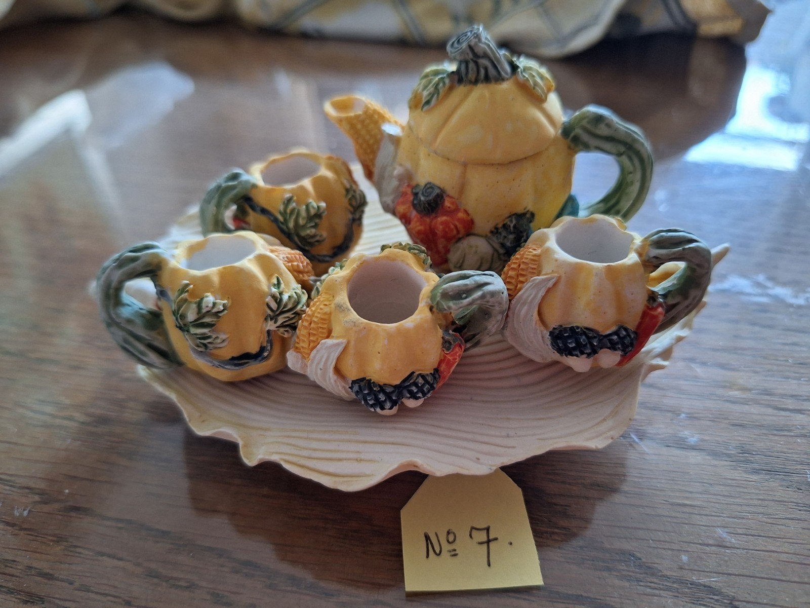 Decoratieve pompoen theeset - Herfst/Halloween decoratie, Ophalen of Verzenden
