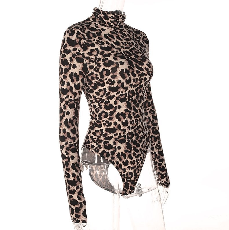 Luipaard bodysuit dames jumpsuit bodycon romper panter sexy, Maat 38/40 (M), Verzenden, Nieuw, Overige thema's