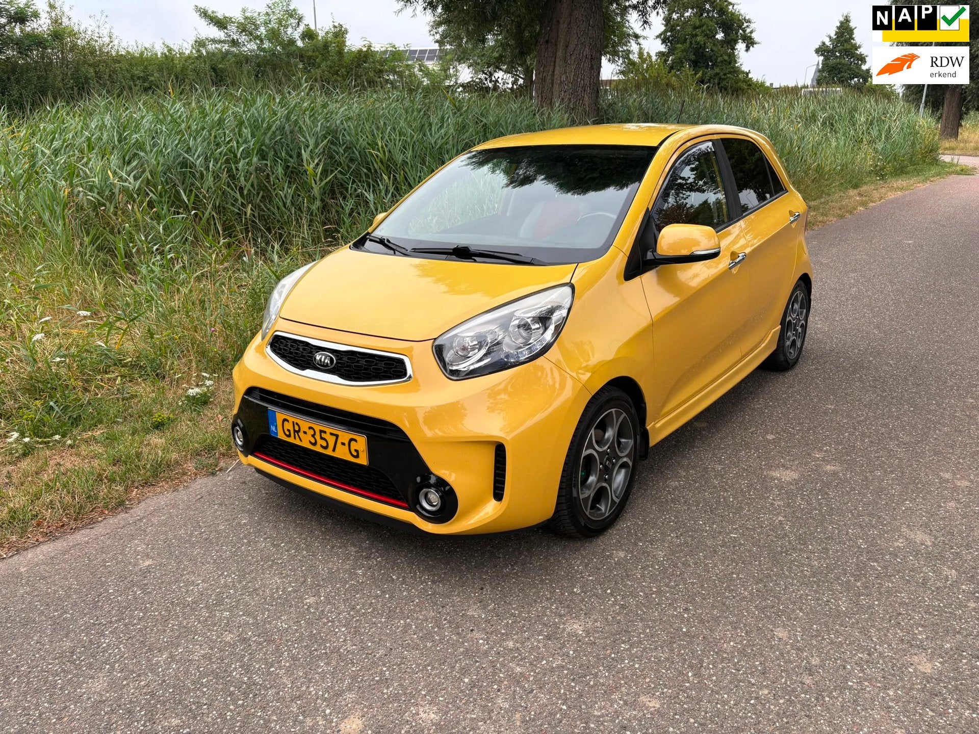 Kia Picanto 1.2 CVVT SportsLine Airco Cruise Stoel/Stuur ver, Auto's, Voorwielaandrijving, Euro 5, Gebruikt, Zwart