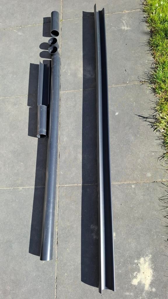 Antraciet dakgoot en afvoerbuis 75 mm, Ophalen, Pvc, 60 tot 80 mm, Nieuw