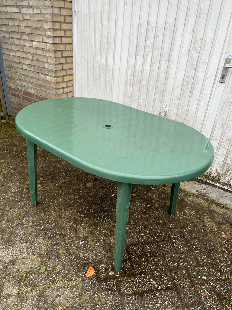 tuintafel / campeertafel, Ophalen, Gebruikt, Ovaal, Kunststof