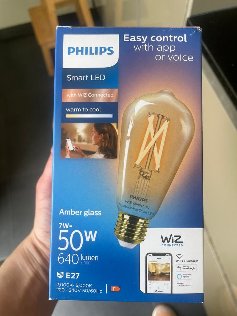 Nieuw! Philips Smart LED WiZ Connected E27 Amber Glas, Ophalen of Verzenden, Nieuw