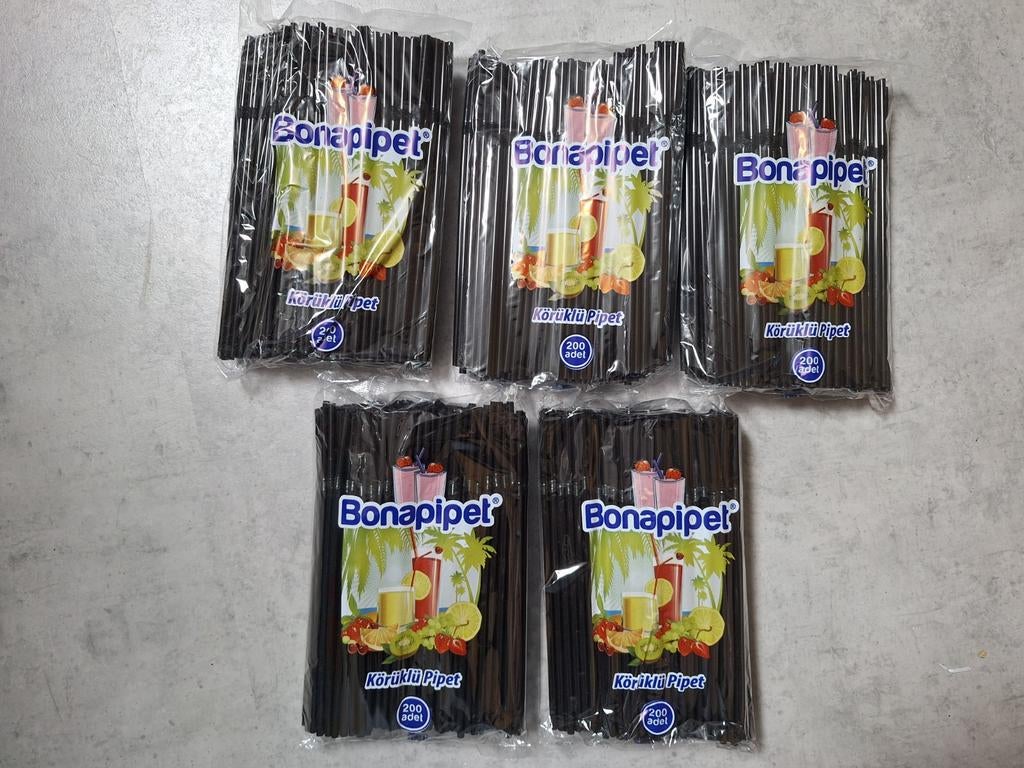 34 pakjes zwarte, buigbare rietjes. Nieuw., Ophalen of Verzenden, Nieuw