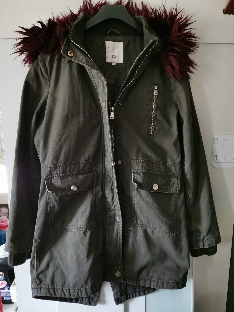 Groene parka River Island maat 11/12 jaar, Gebruikt, Meisje, River Island, Ophalen of Verzenden