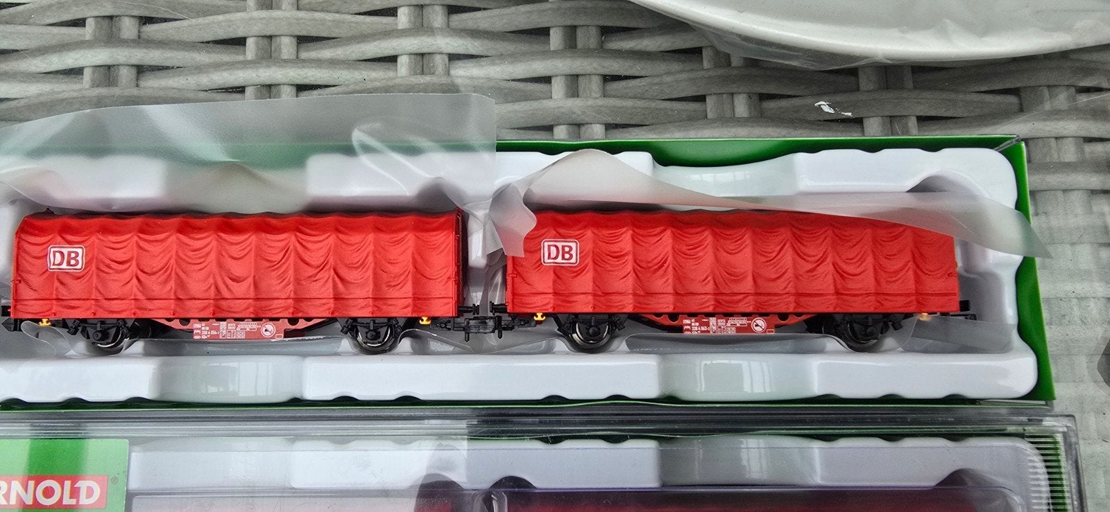 Arnold HN6699 set van 2 zeilwandwagons DB AG 10 sets totaal, Arnold, Gelijkstroom, Ophalen of Verzenden, Nieuw