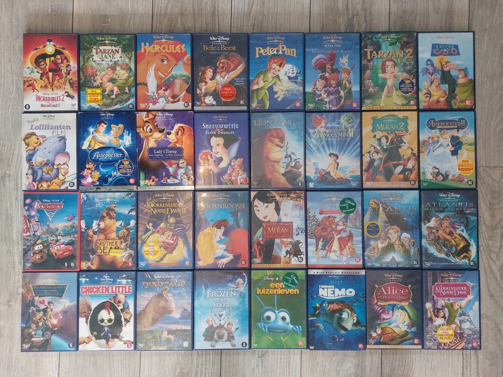 32 Disney films op DVD, Cd's en Dvd's, Nederlands, Zo goed als nieuw, Alle leeftijden, Amerikaans
