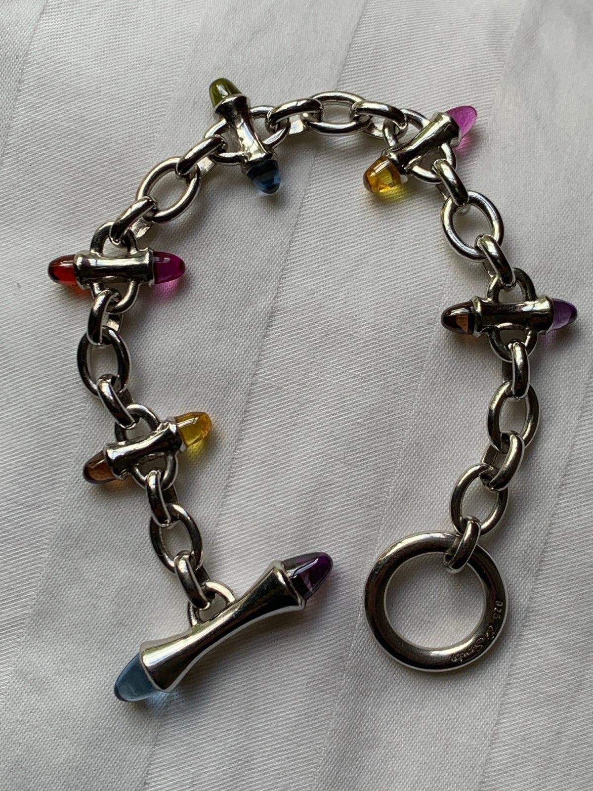 Zilveren armband met kleurrijke stenen Ti Sento - 925 zilver, Ophalen of Verzenden, Zo goed als nieuw, Overige kleuren, Zilver