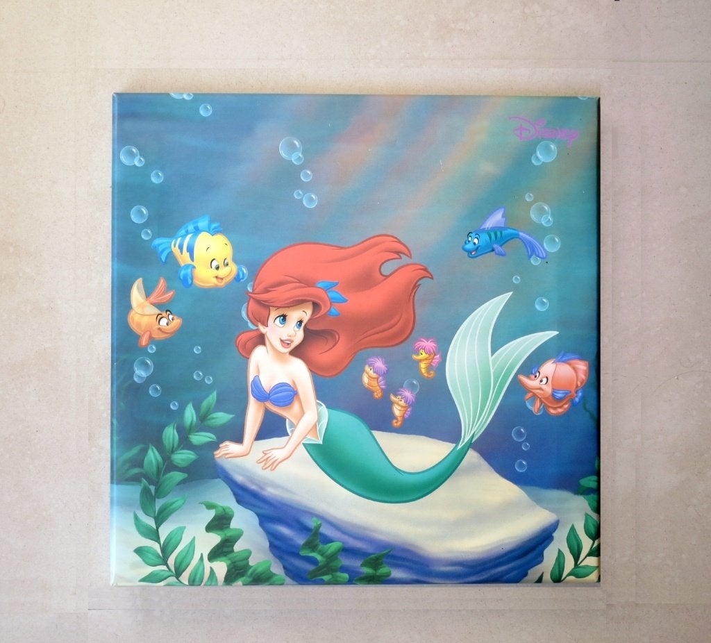 Disney De Kleine Zeemeermin Ariel & Botje op Canvas, Ophalen, Overige figuren, Gebruikt, Beeldje of Figuurtje