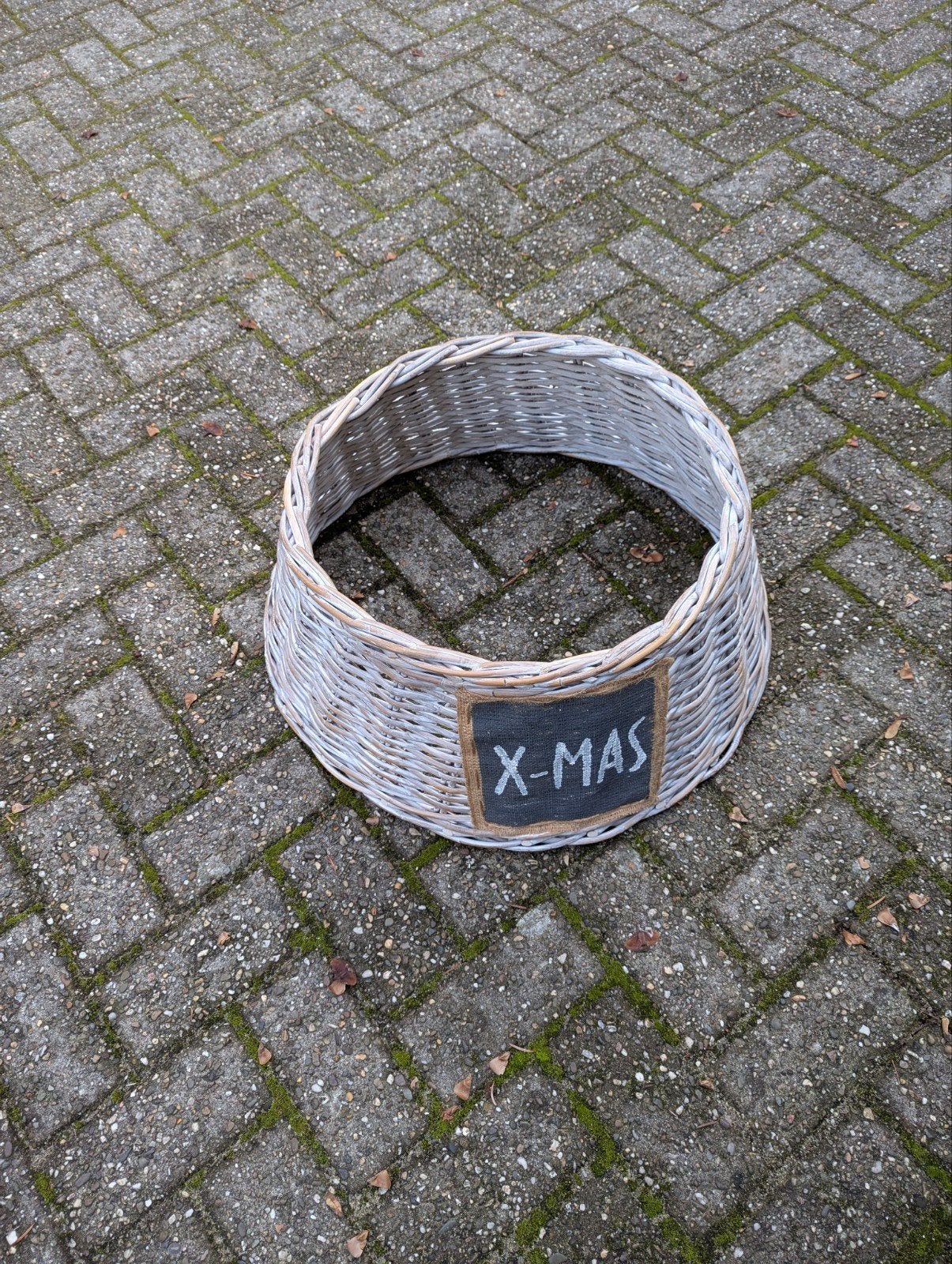 rieten kerstboom mand, Ophalen of Verzenden, Zo goed als nieuw