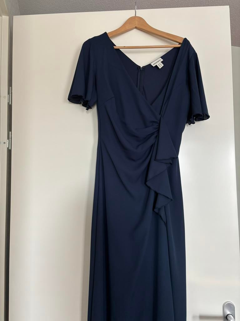 Gala/feestjurk maat 40 met bijpassende stola, Maat 38/40 (M), Galajurk, Blauw, Ophalen of Verzenden