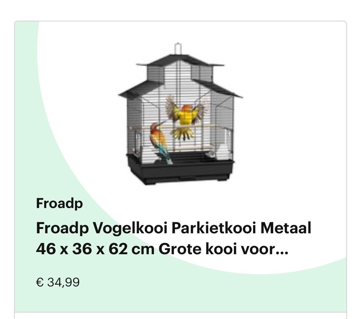 Vogelkooi, Ophalen of Verzenden, Nieuw, Metaal, Vogelkooi